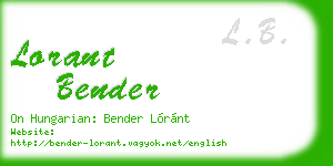 lorant bender business card