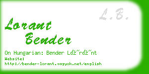 lorant bender business card